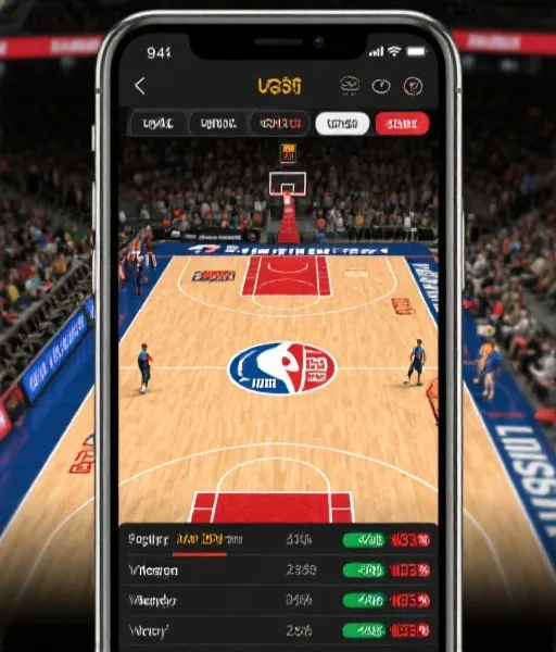 篮球实时比分与动画直播界面