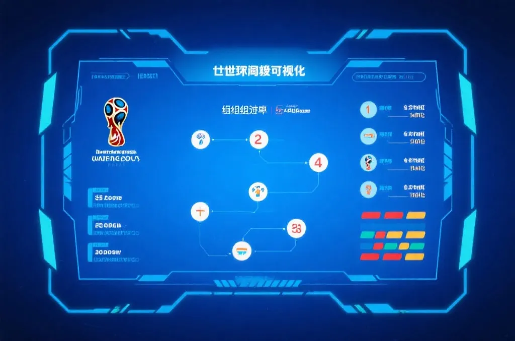 世界杯赛程与积分榜可视化示意，强调晋级路径